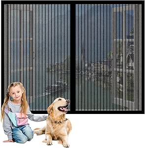 Amazon.co.jp: Screen Door for Entryway Window 56 x 69 inches (142 x 175 ...