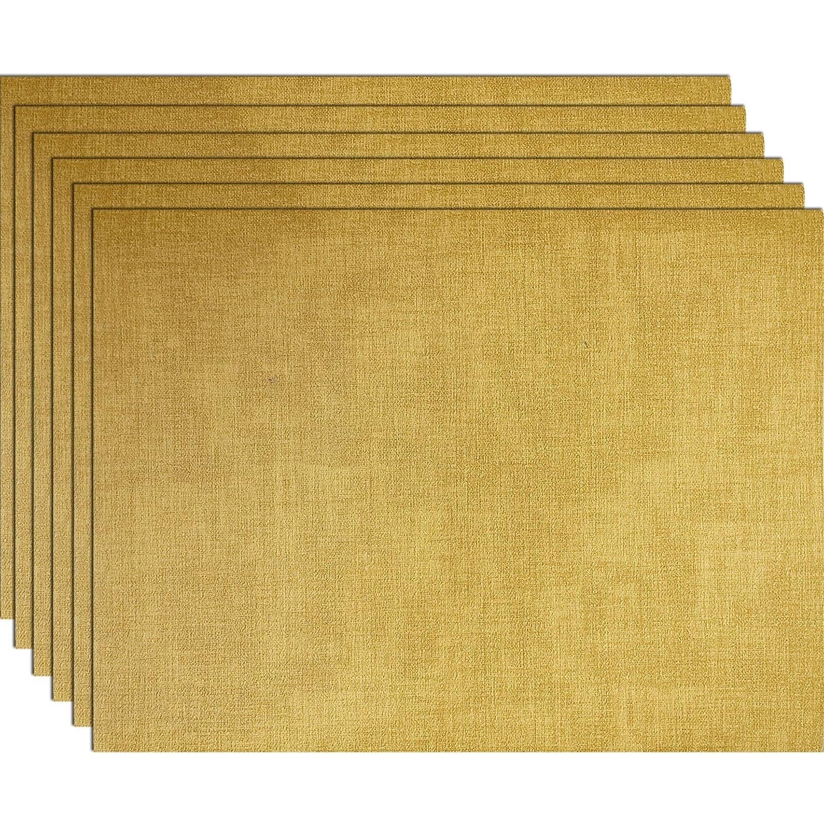 Platzsets aus Kunstleder (4/6/8-teilig) – Hitzebeständige PU-Esssets, wasserdicht und abwaschbar (Gelbes 8er-Set)