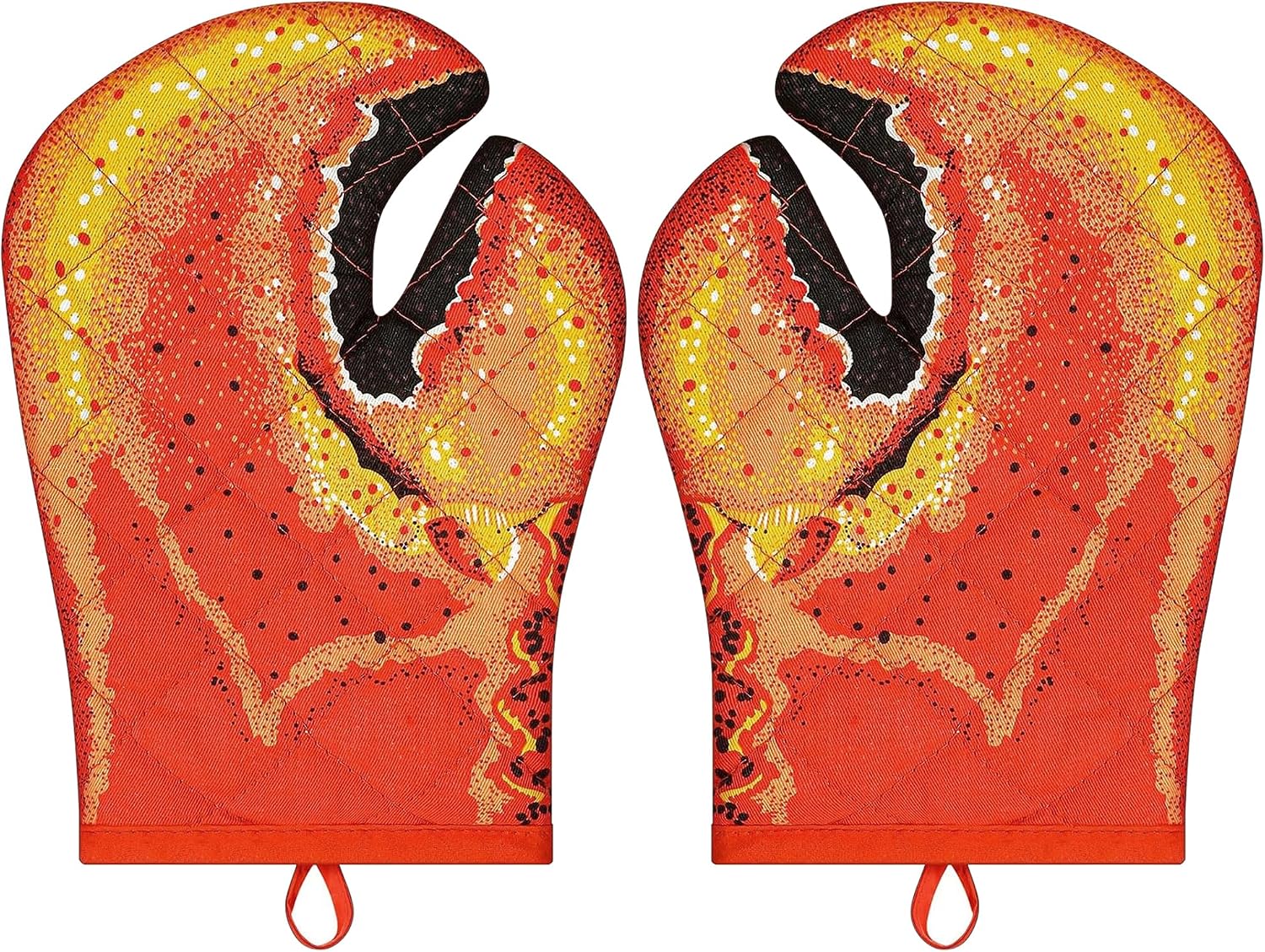 Lobster Claw Oven Mitts Quilted Cotton Lining Design Heat Resistant Crab Claw Gloves Microwave Oven Gloves Lobster Oven Mitts for Women Funny Oven Mitt Lobster Claw Gloves for Baking, BBQ, Grilling