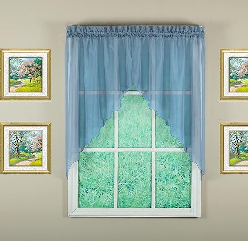 Vista 784 de Today's Curtain - Cortina Emelia de gasa original, panel de 84 pulgadas, negro, 60 pulgadas de ancho x 84 pulgadas de largo