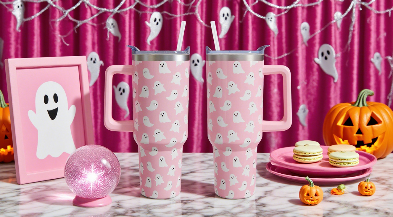 Amazon.com | Aokoyi Halloween Ghosts 40 Oz Tumbler with Handle and