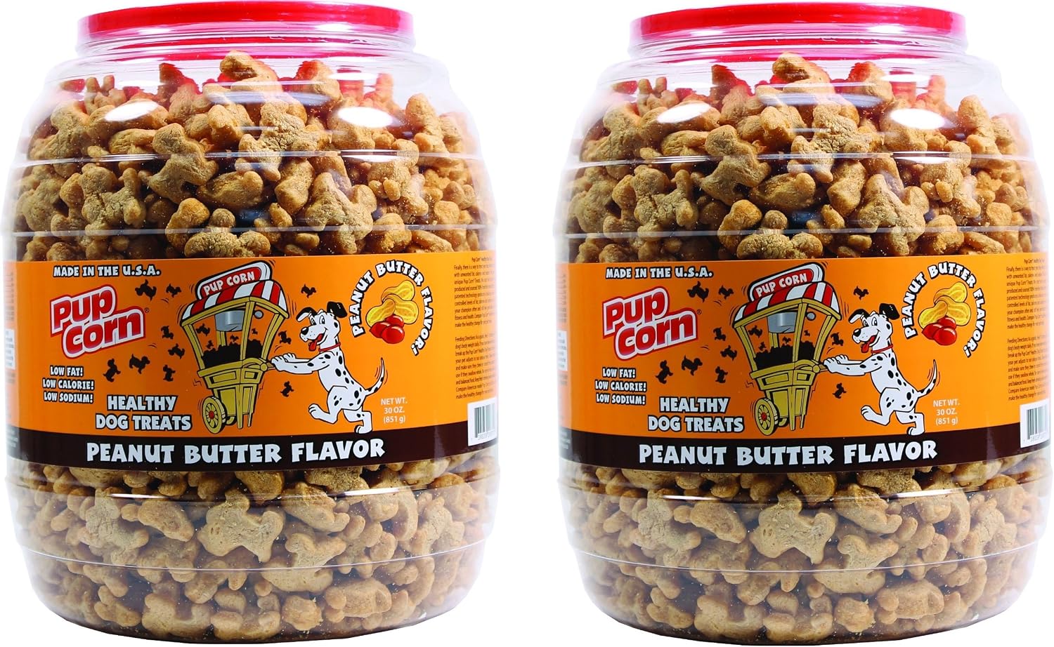 (2 Pack) Triumph Pet Industries-Pup Corn Dog Treats Barrel- Peanut Butter 30 Ounce