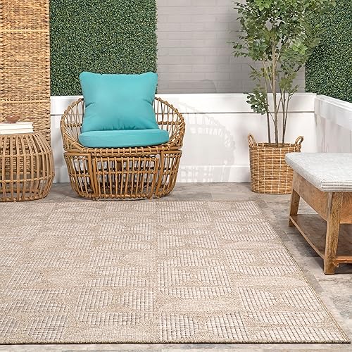 Miniatura 9 de nuLOOM Lakelyn - Alfombra geométrica de 4 x 6 pies para interiores y exteriores, para sala de estar, patio, terraza, porche delantero, cocina,