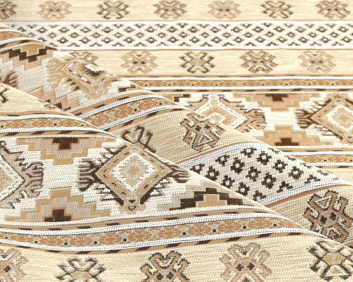 Kilim Pattern Upholstery Fabric Kilim Bohemian Boho Tapestry Tribal Southwestern Turkish Persian Moroccan Mexican Ethnic Fabric by The Yard Meter (2 Yards (55" x 72"))