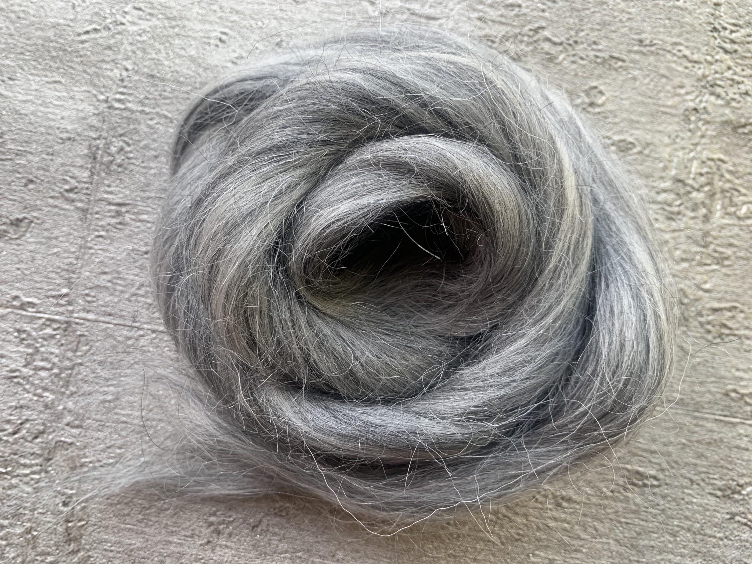 Heidifeathers Grey Heidifeathers® Mohair And Wool Blend - Needle Felting Fur, Reborn Rooting, Doll Hair (Grey)