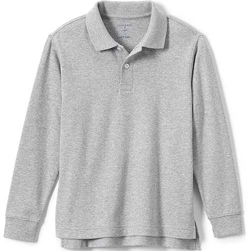 Lands' End School Uniform Long Sleeve Interlock Polo Shirt