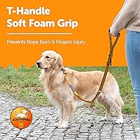 Vista 5 de Correa elástica para perro con absorción de golpes de 4 a 7 pies para Golden Retreivers con hebilla de cinturón de seguridad y mango acolchado