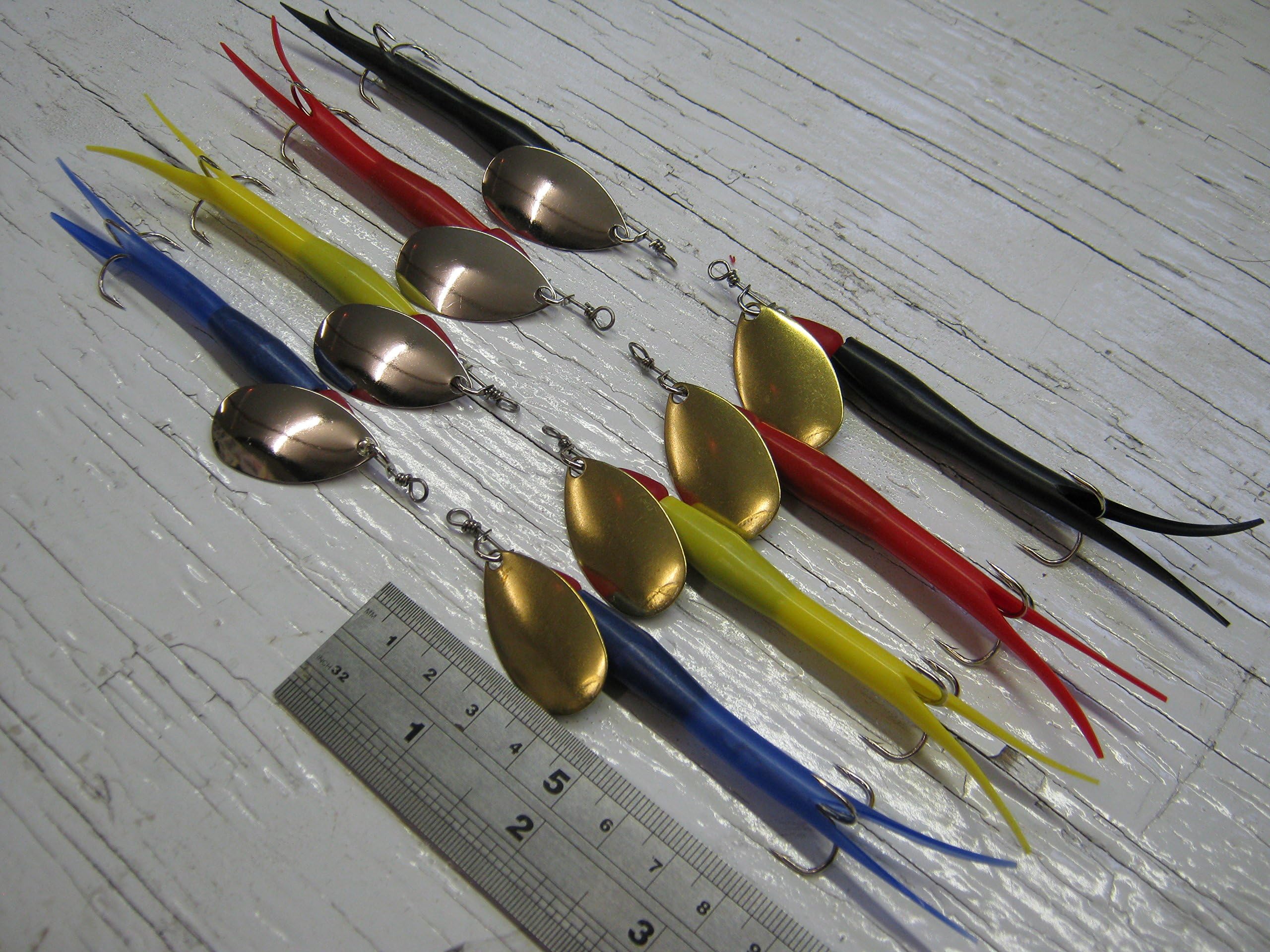 Flying C 15g #3 Landa Blade Spinner Lure, 8 Items Pack Mixed Colour Body Red Black Blue Yellow