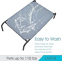 Vista 6 de PHYEX - Cama elevada con marco de acero para mascotas, portátil, fresca y estilo catre