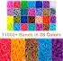 Kit de recharge pour bande de caoutchouc d'inscraft: plus de 11000 bandes de caoutchouc, 28 couleurs avec récipient, 600 clips, 200 perles, 52 perles ABC, kit de recharge pour fabrication de bracelet premium pour filles artisanat de bricolage de cadeaux pour enfants