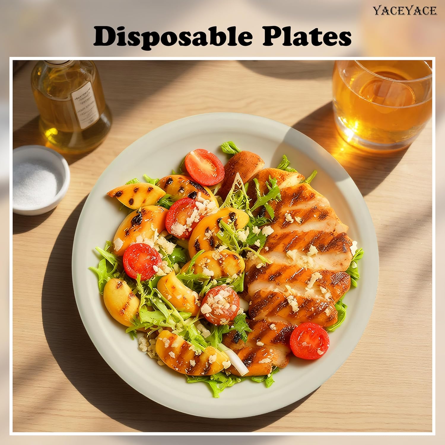 Paper Plates Bulk, 9 inch Paper Plates, 150 Pack Disposable Plate, Sturdy and Heavy Duty, Natural Bagasse, Brown Round Compostable Plate