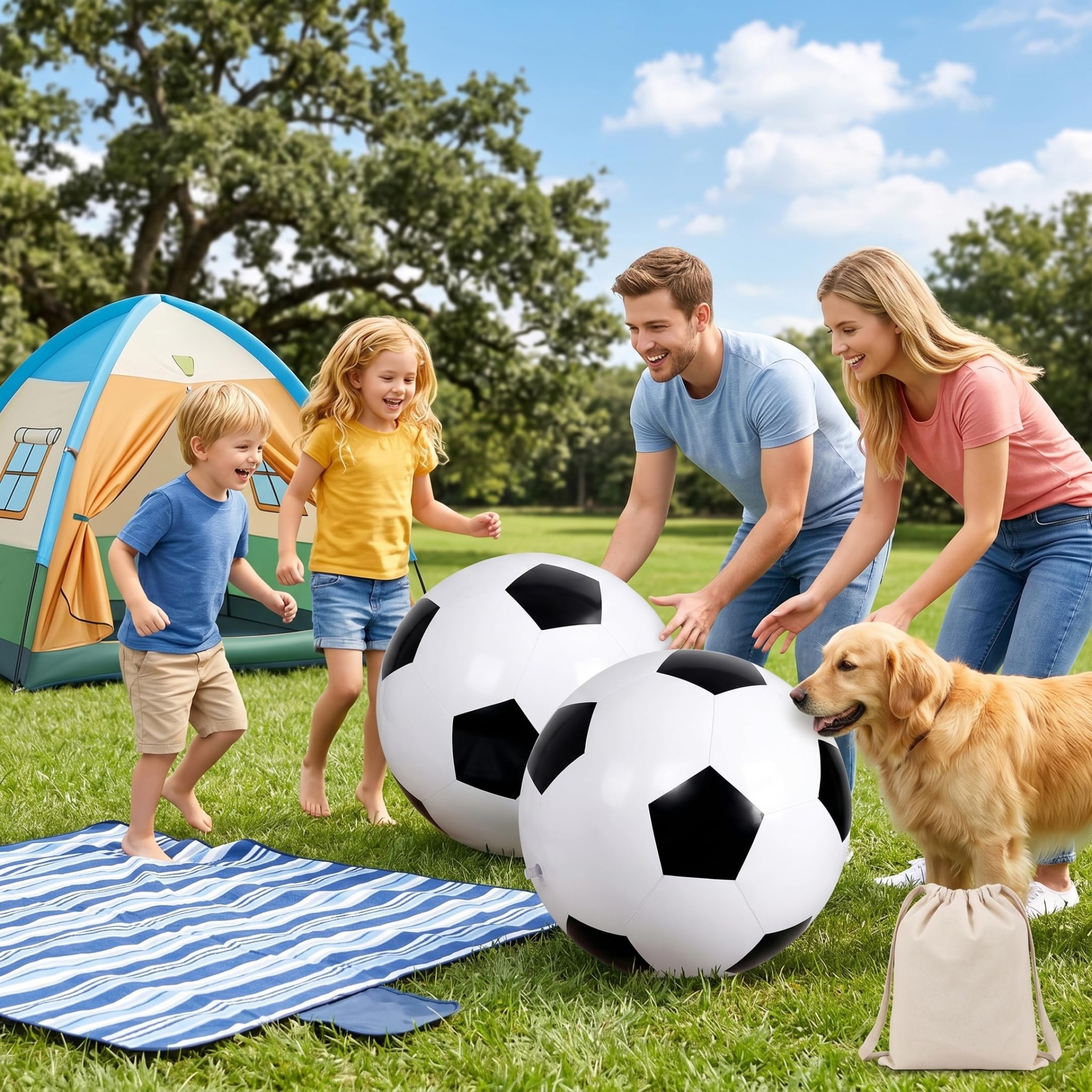 Balón de fútbol Inflable Gigante de 2 uds., balón de Playa de fútbol Inflable de PVC para diversión al Aire Libre, 39, 37 Pulgadas