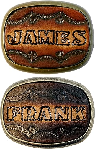 Vista 4 de Leather Custom Made Name Belt Buckle - USA - Up to 6 Letters