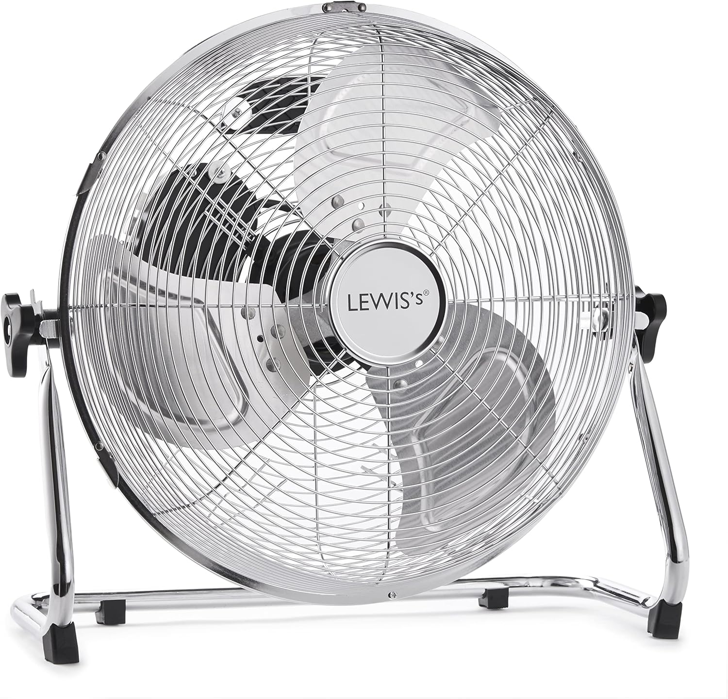 Lewis's Floor Fan Chrome Gym Fan 14inch Electric Cooling Fan, Home