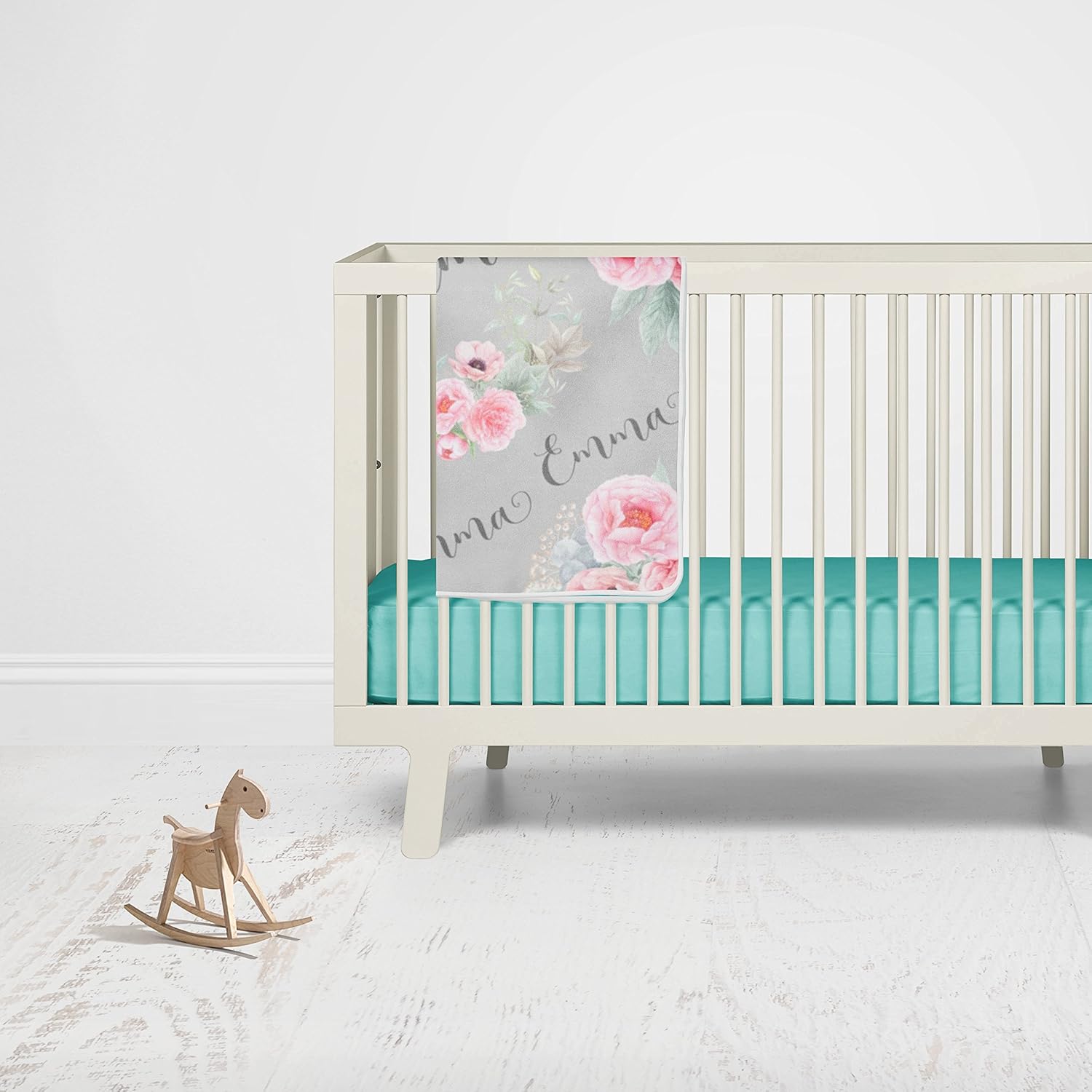 Custom Blanket, Newborn Gift, Floral Baby Blanket, Personalized Baby Blanket, Baby Girl, Receiving Blanket, Baby Girl Gift