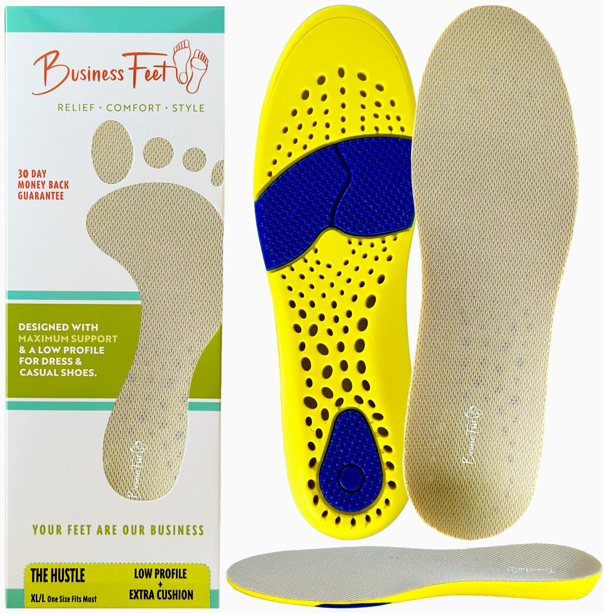 Amazon.com: The Hustle! Thin Insoles Gel & Breathable Foam Inserts ...