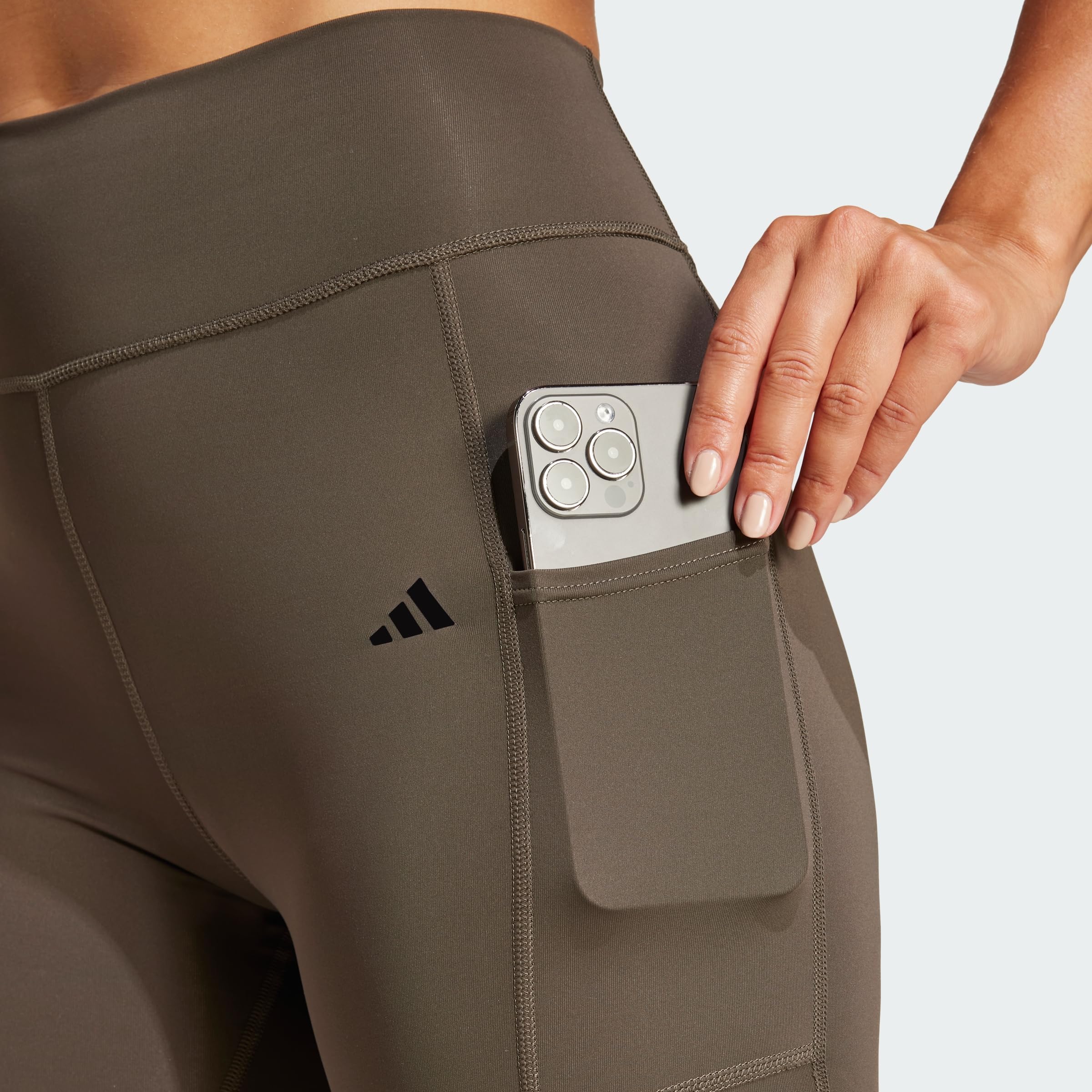 Adidas Damen Leggings Optime Stash Pocket High Waisted 7/8 Tights