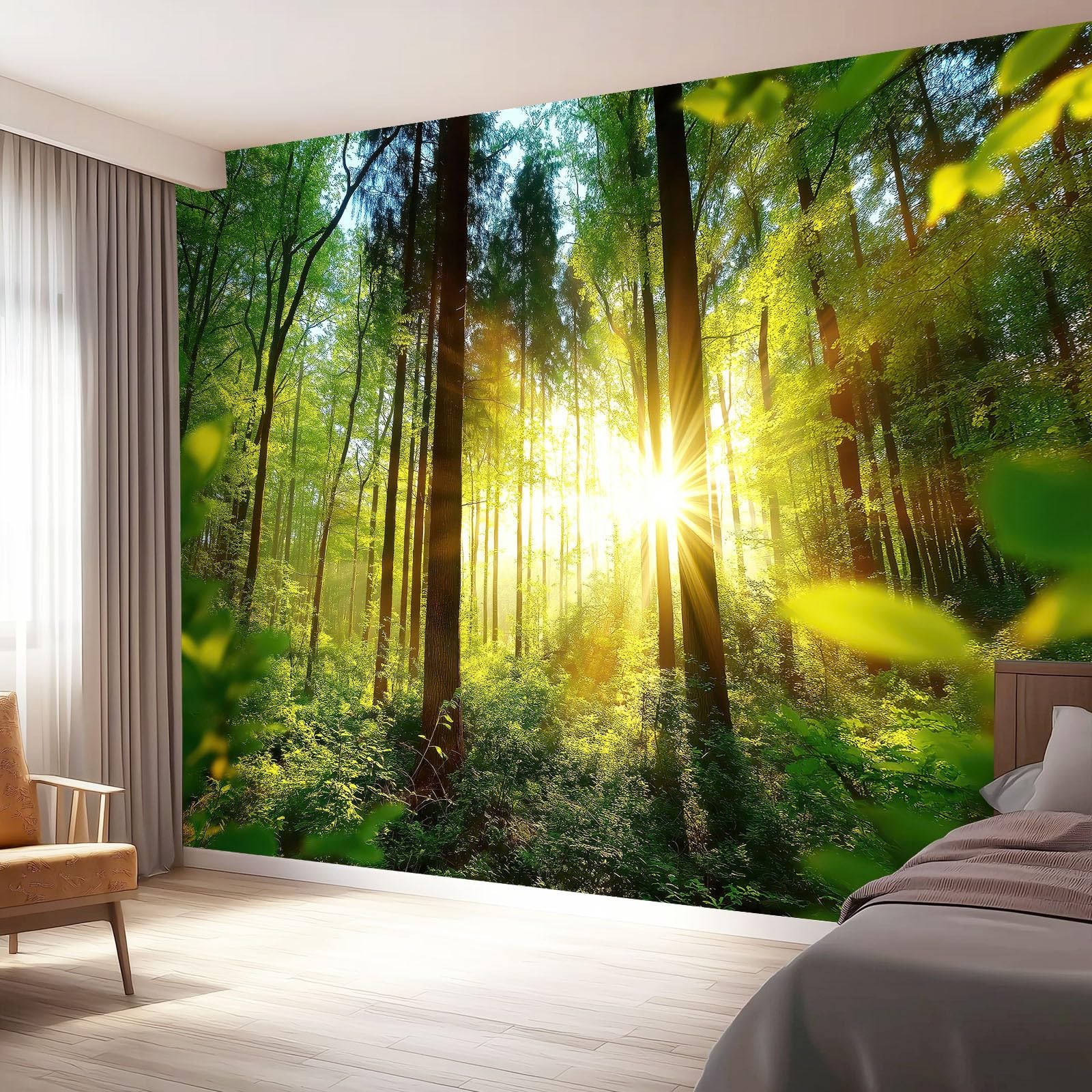Papel pintado de jungla elegante con vellón premium para pared