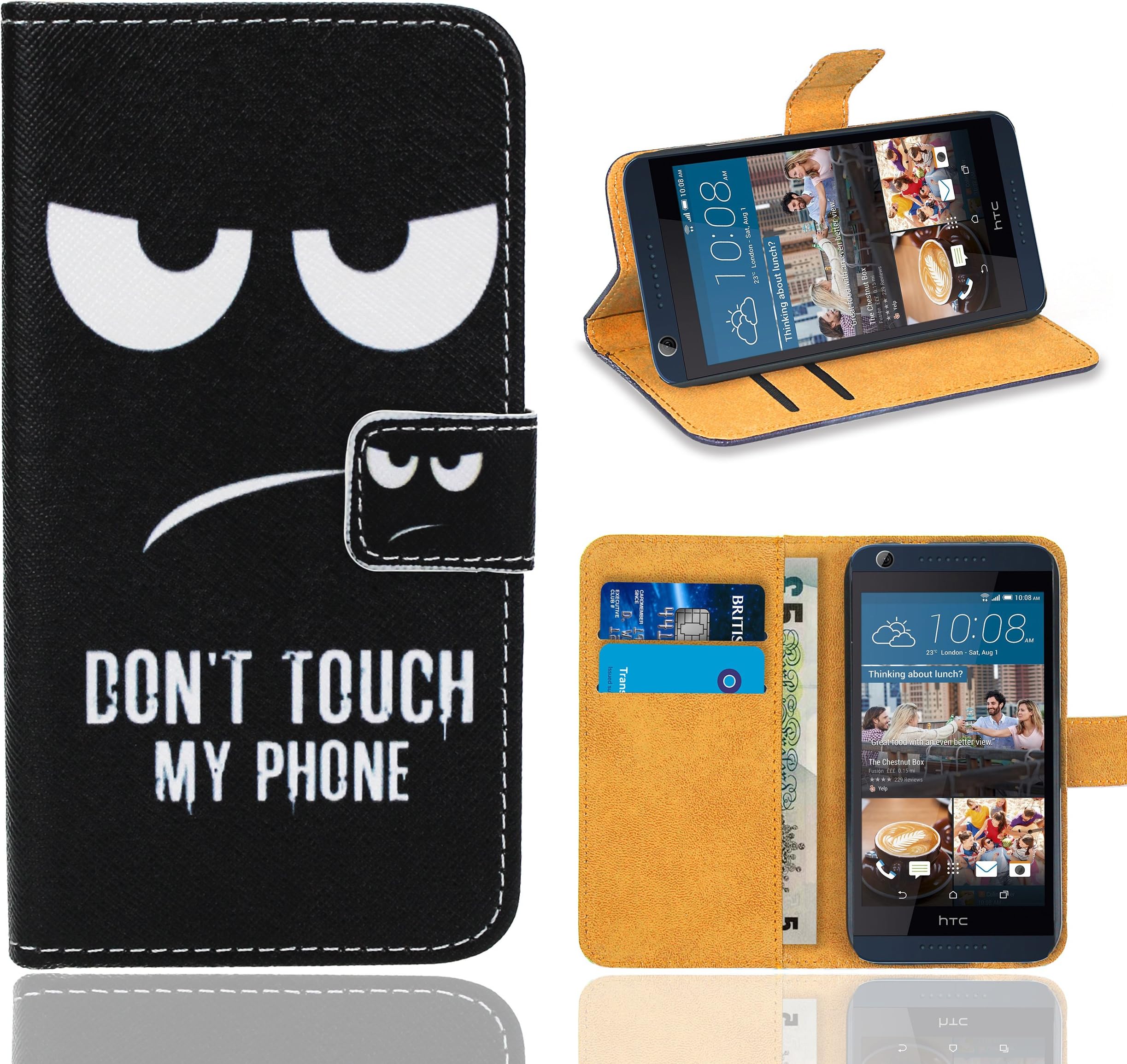 FoneExpert® HTC Desire 626 / HTC Desire 626G Case, Premium Leather Flip Wallet Book Case Cover For HTC Desire 626 / HTC Desire 626G (Pattern 15)