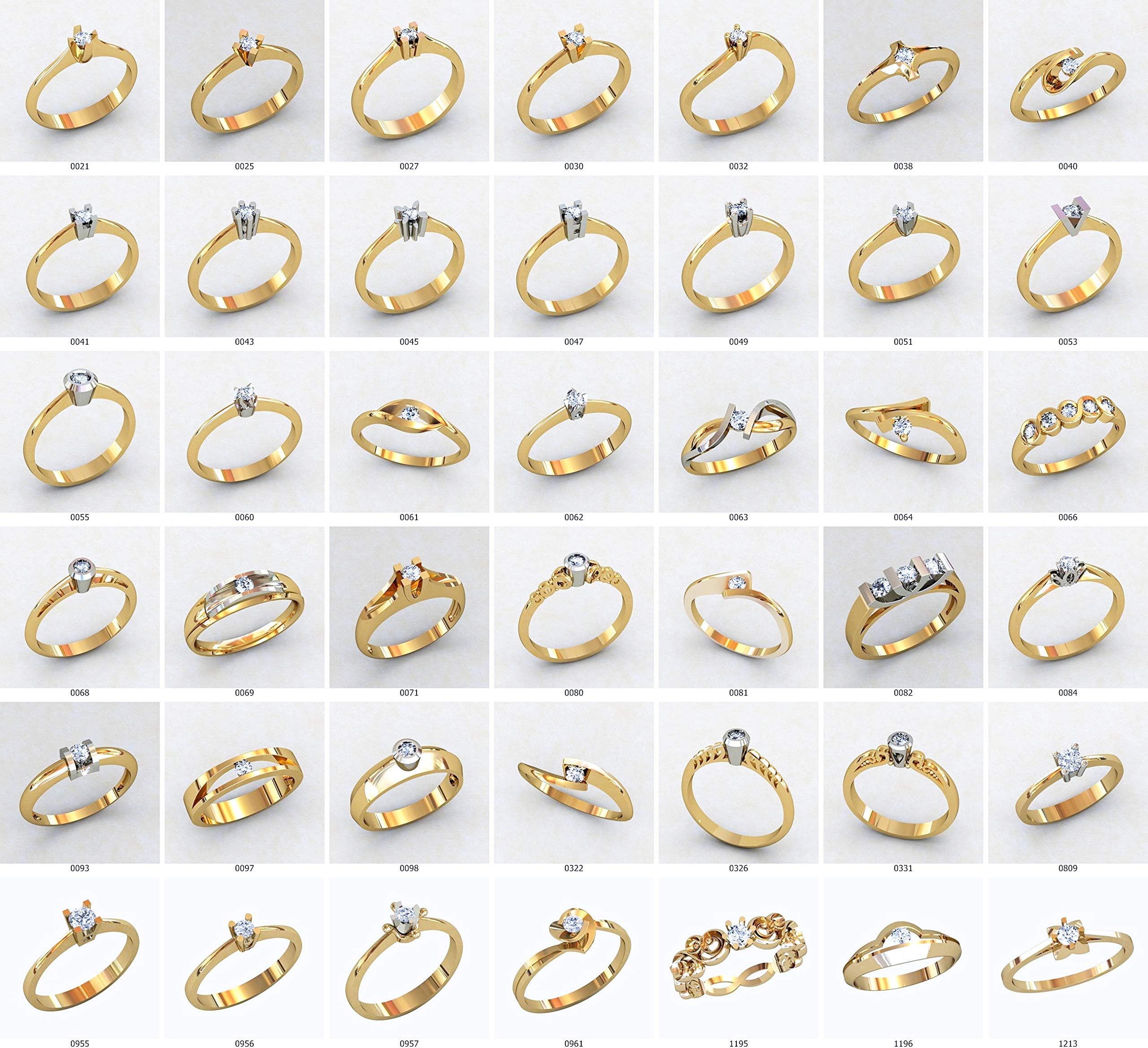 hvedch Set of 42 Ring Wax Patterns for Lost Wax Casting Jewelry/Main Stone 3 mm