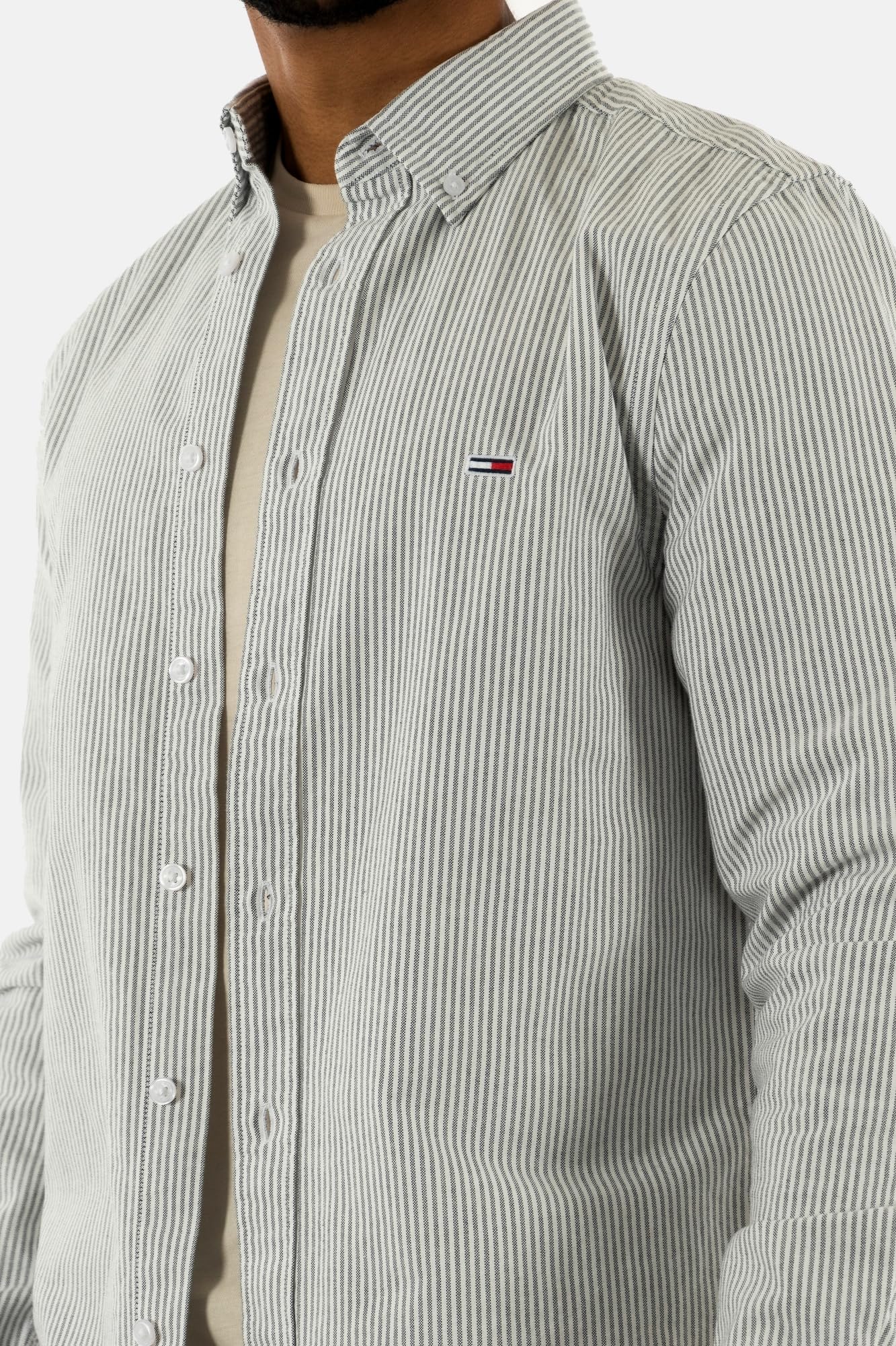 Tommy Jeans Uomo Camicia Stripe Oxford Slim Fit