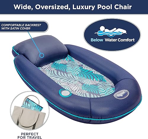 Miniatura 2 de Nuevo Aqua Easy Comfort - Silla de piscina flotante y salón con portavasos - Blue Fern