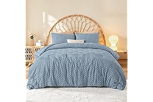 Litanika Grayish Blue Comforter Set: Tranquil Haven for Boho-Chic Dreams