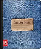 Vista 6 de E-CLIPS USA Cuaderno de composición con rayas anchas, cuaderno de composición estética, tapa dura, cuaderno de composición preparada con estampado
