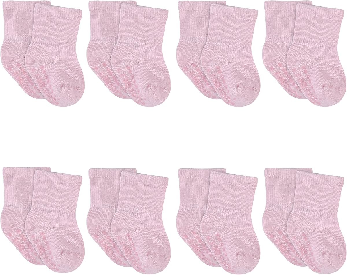 Pack de 8 Gerber baby-boys a prueba de movimientos Jersey Crew Socks