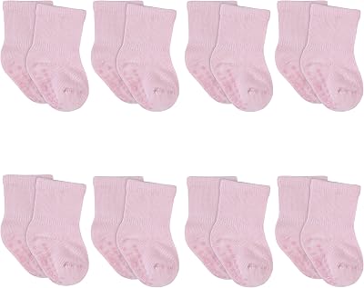 baby-boys 8-pack Wiggle-proof Jersey Crew Socks