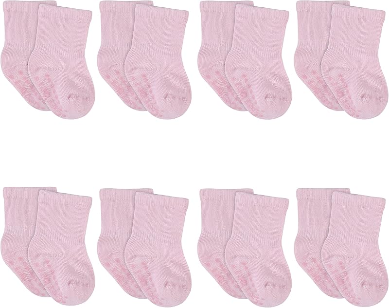 Pack de 8 Gerber baby-boys a prueba de movimientos Jersey Crew Socks