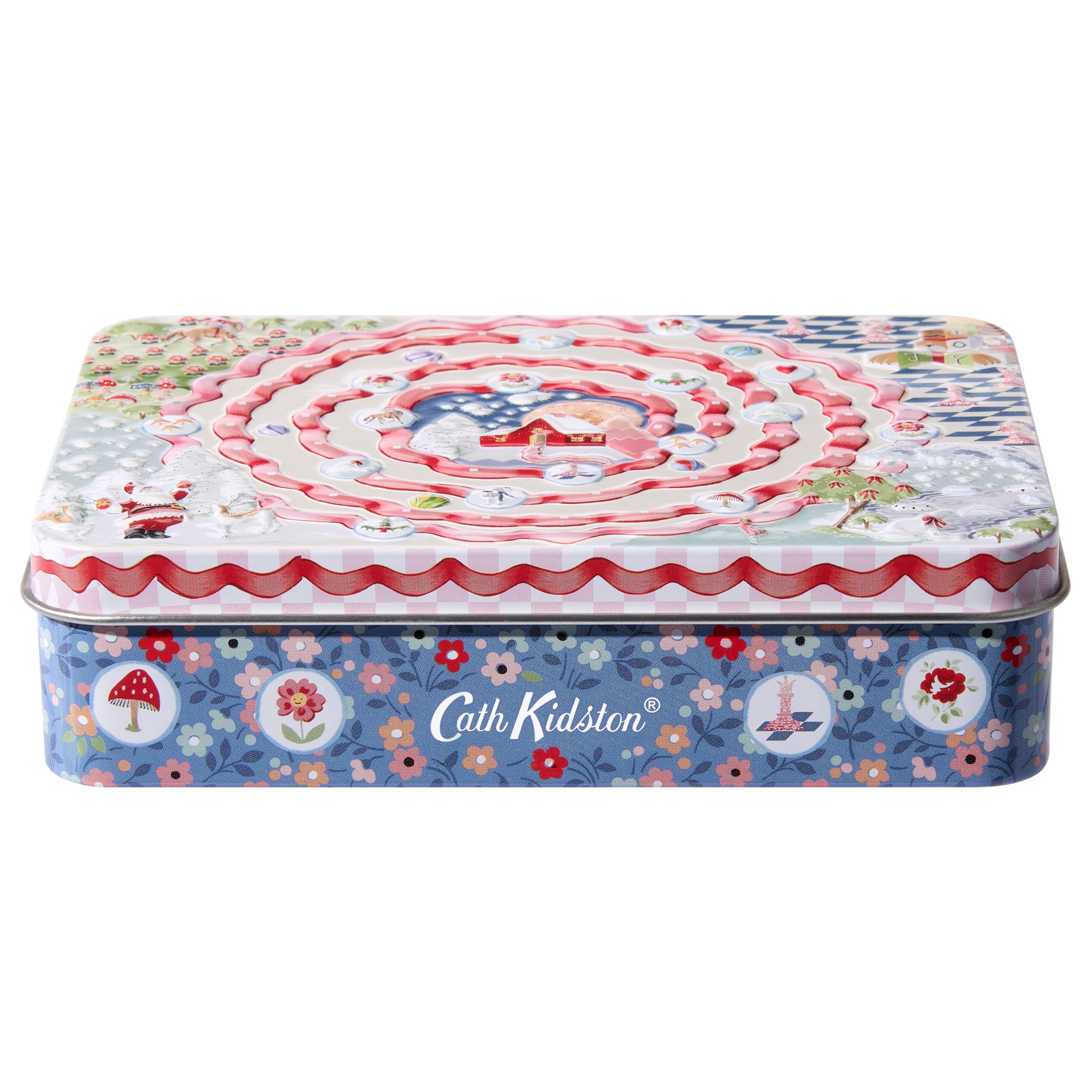 Cath Kidston Hand Cream 30ml, Lip Balm 10ml, Playing Cards, 2 Dice In A Reusable Tin, Mandarin and Peony Scent, Eggnog - Image 3