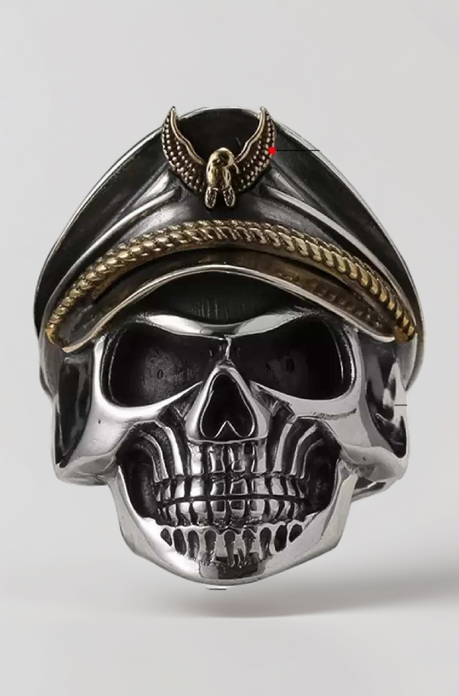 Latest Men's Silver Ring, Owl Face Ring Stainless Steel Captain Pirate Adjustable Silver Eagle Hat Pilot Skull Finger Ring, Gift For Boyfriend Husband Unisex Rings