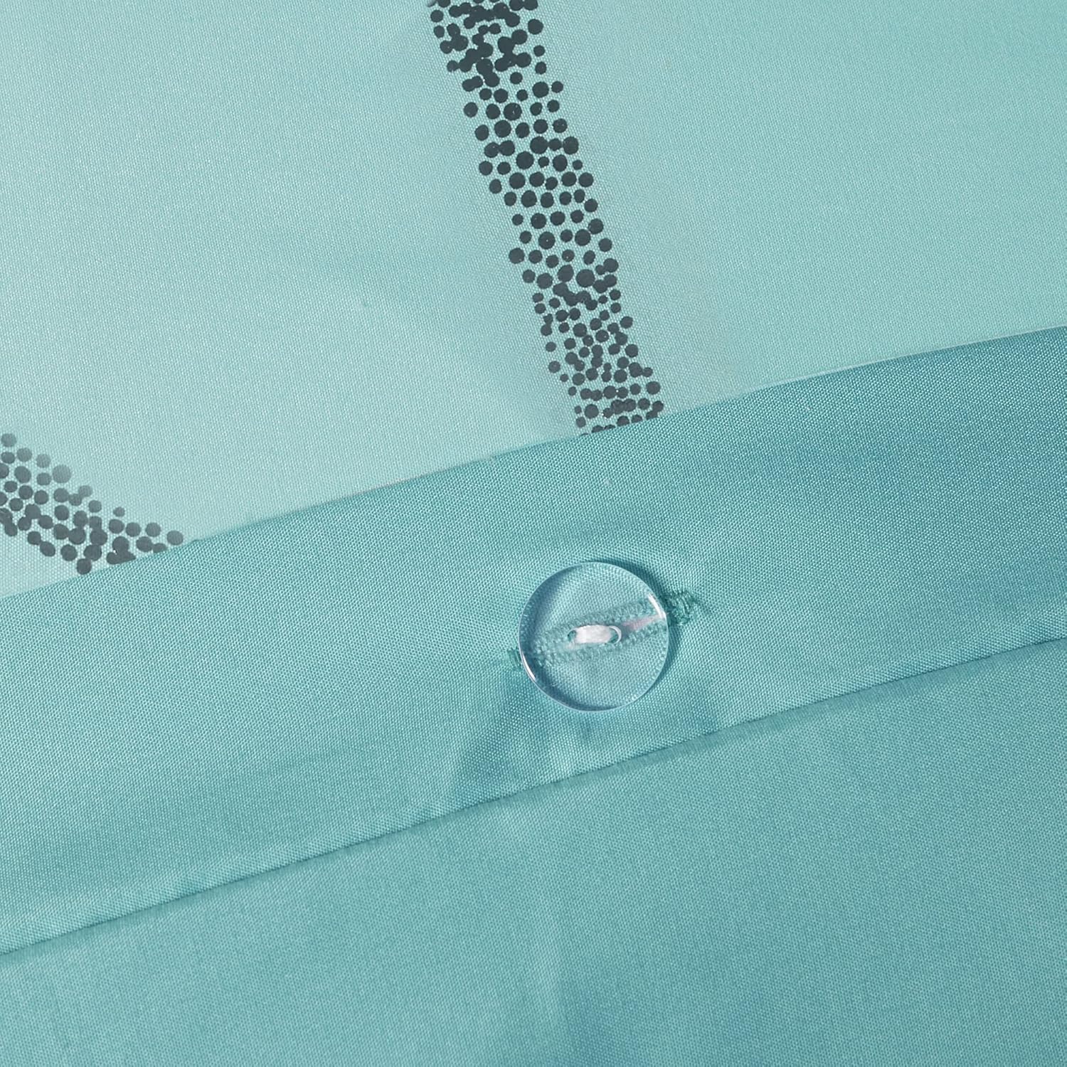 Intelligent Design Raina Duvet Set Metallic Print Geometric Style Embroidered Toss Pillows Modern Trendy All Season Comforter Cover Bedding-Set with Matching Sham, Twin/Twin XL, Aqua/Silver 4 Piece