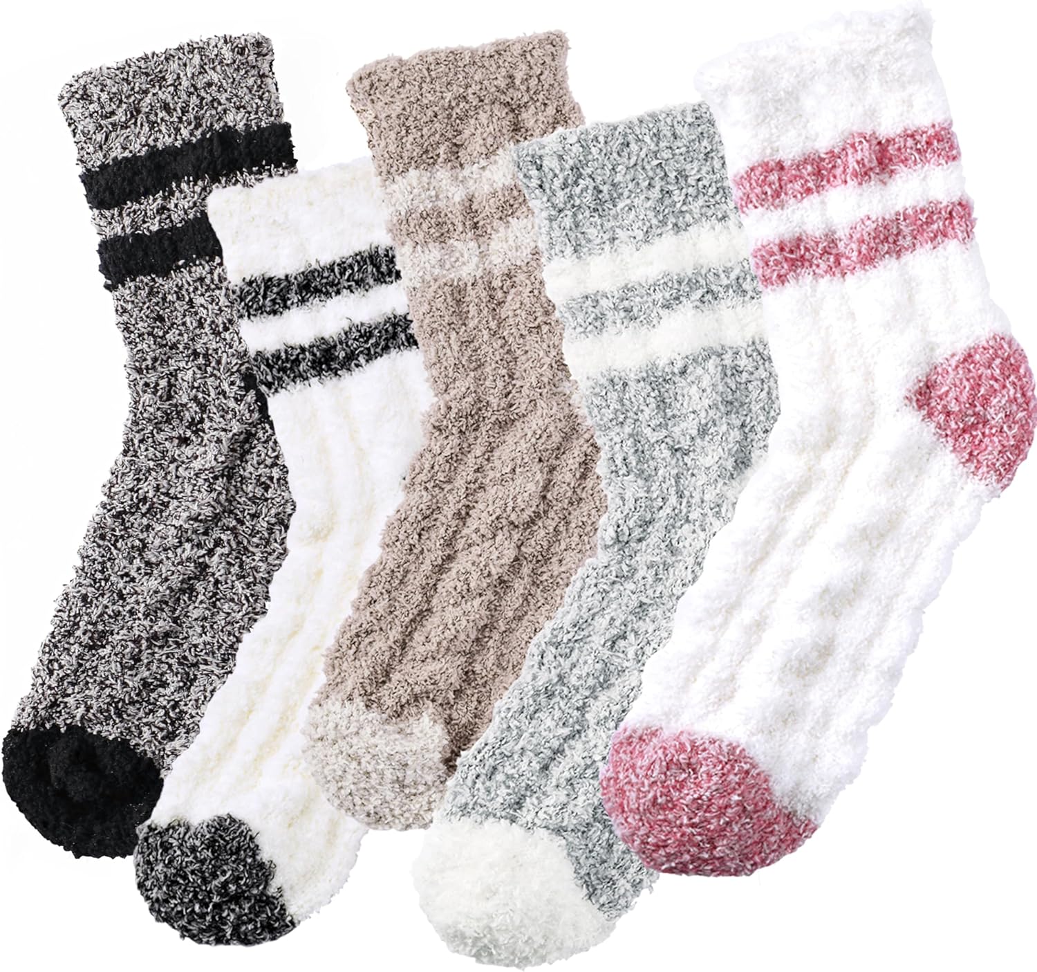 Trifabricy Fuzzy Socks for Women - Fluffy Cozy Slipper Socks for Women, Women's Ultra Soft Winter Thick Warm Fuzzy Sleeping Sock for Home, Candy Colorful