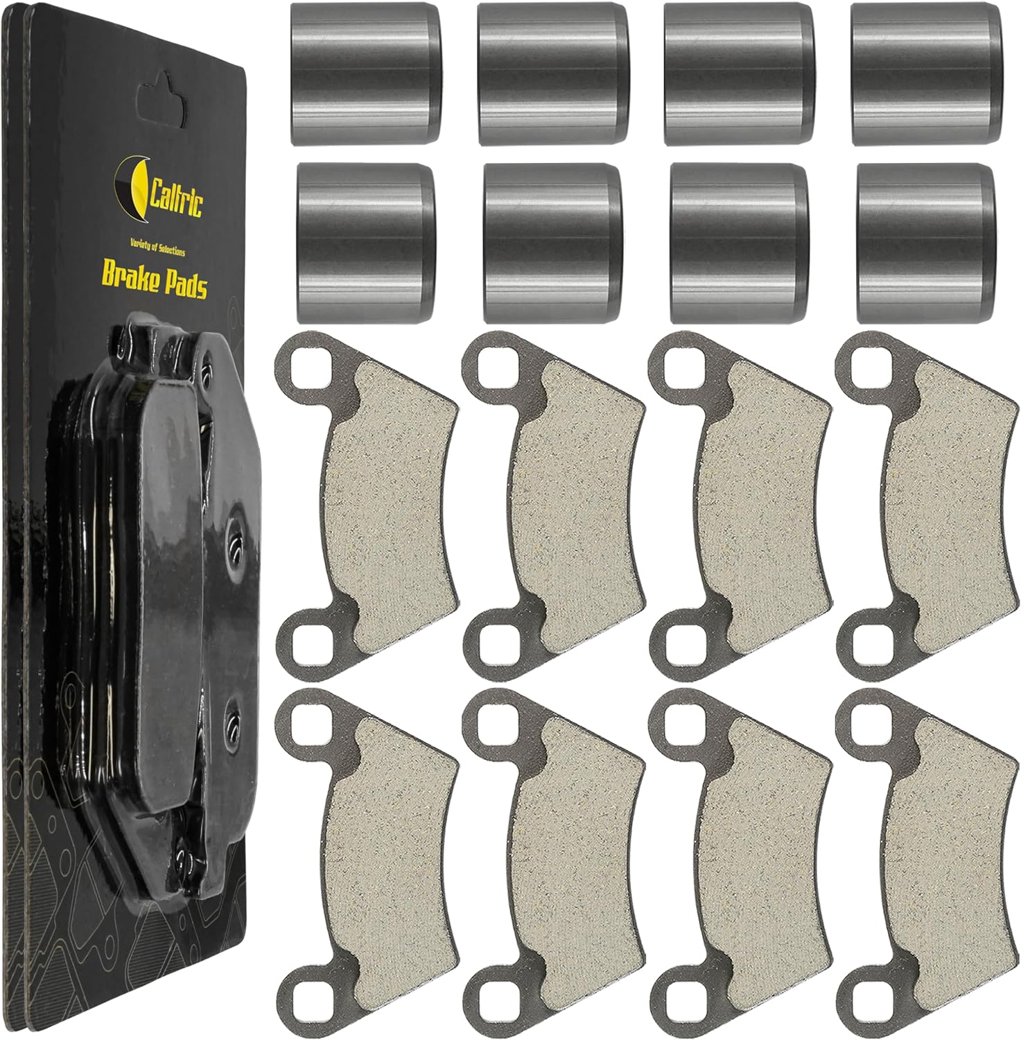 Caltric Front and Rear Brake Caliper Piston with Pads Compatible with Polaris Ranger 800 Midsize 2013-2014 / Ranger 400 4X4 2010-2014 / Ranger Etx 2015-2017