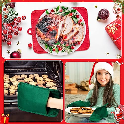 Vista 19 de R HORSE Juego de 6 soportes para ollas con bolsillo para cocina, juego de soportes negros de algodón resistente al calor, posavasos de tela de rizo