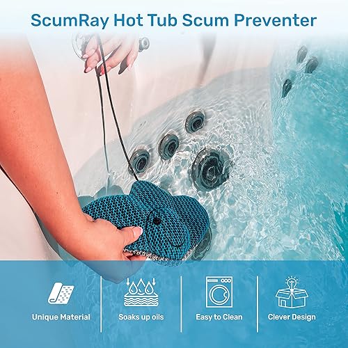 Miniatura 4 de ScumRay Paquete doble de absorción de suciedad para bañera de hidromasaje, absorbente de suciedad reutilizable para bañera de hidromasaje que