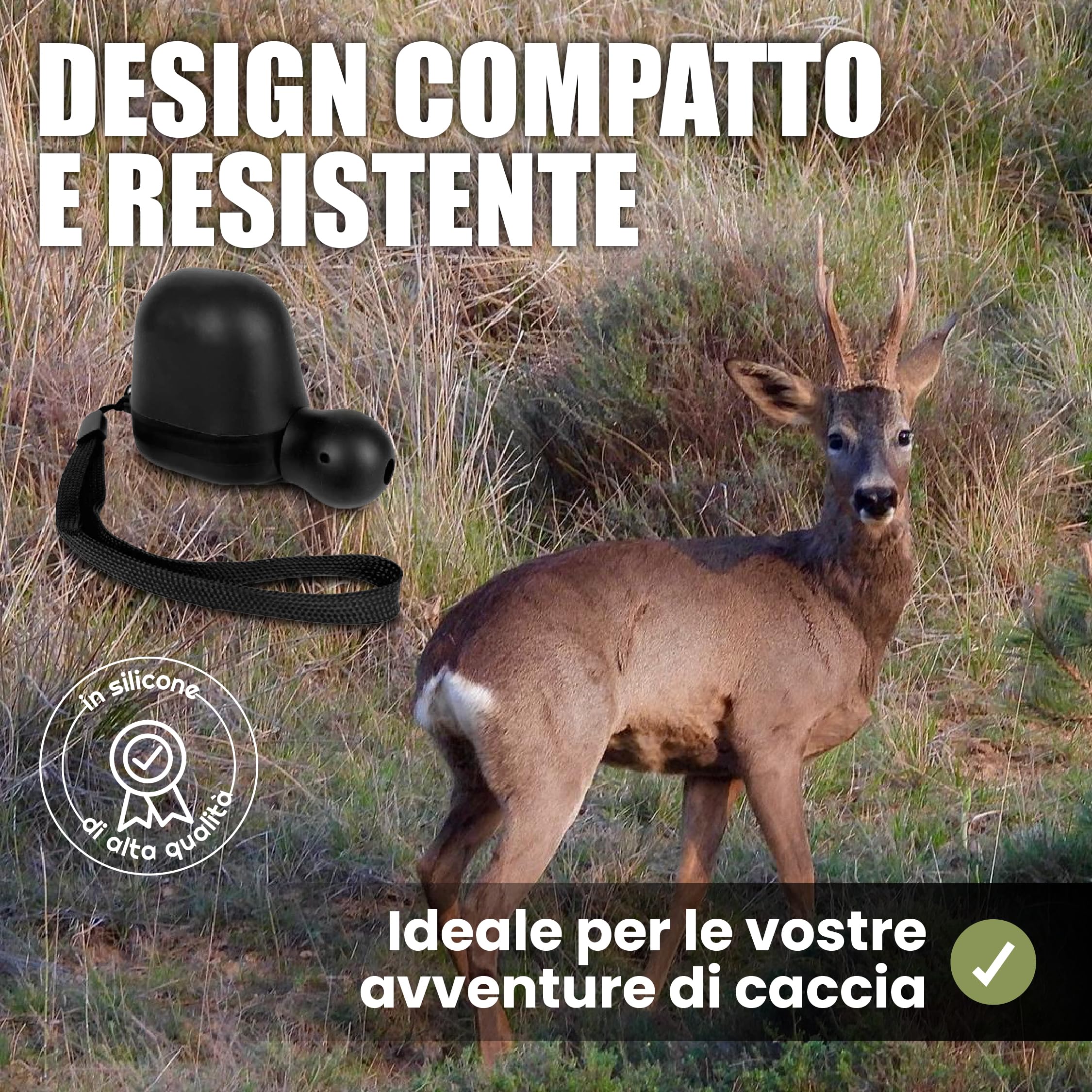 RICHIAMO CAPRIOLO e ATTRATTIVO PER CAPRIOLO – Buttolo Capriolo Originale per l'osservazione del capriolo | Strumento efficace caprioli, con corda e manuale multilingue, richiamo per capriolo maschio.
