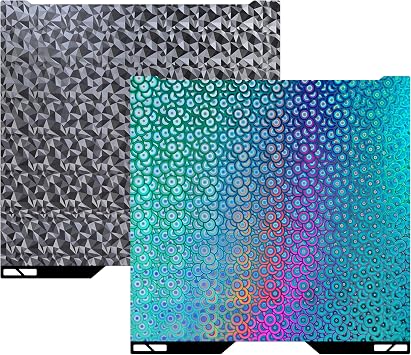 Build Plate for Bambu Lab H2S H2D 3D Printer, 355x346mm Double Sided Spring Steel Sheet, Smooth PEO Diamond + Kaleidoscope Pattern, Flexible Heated Bed Platform, Easy Release & High Adhesion