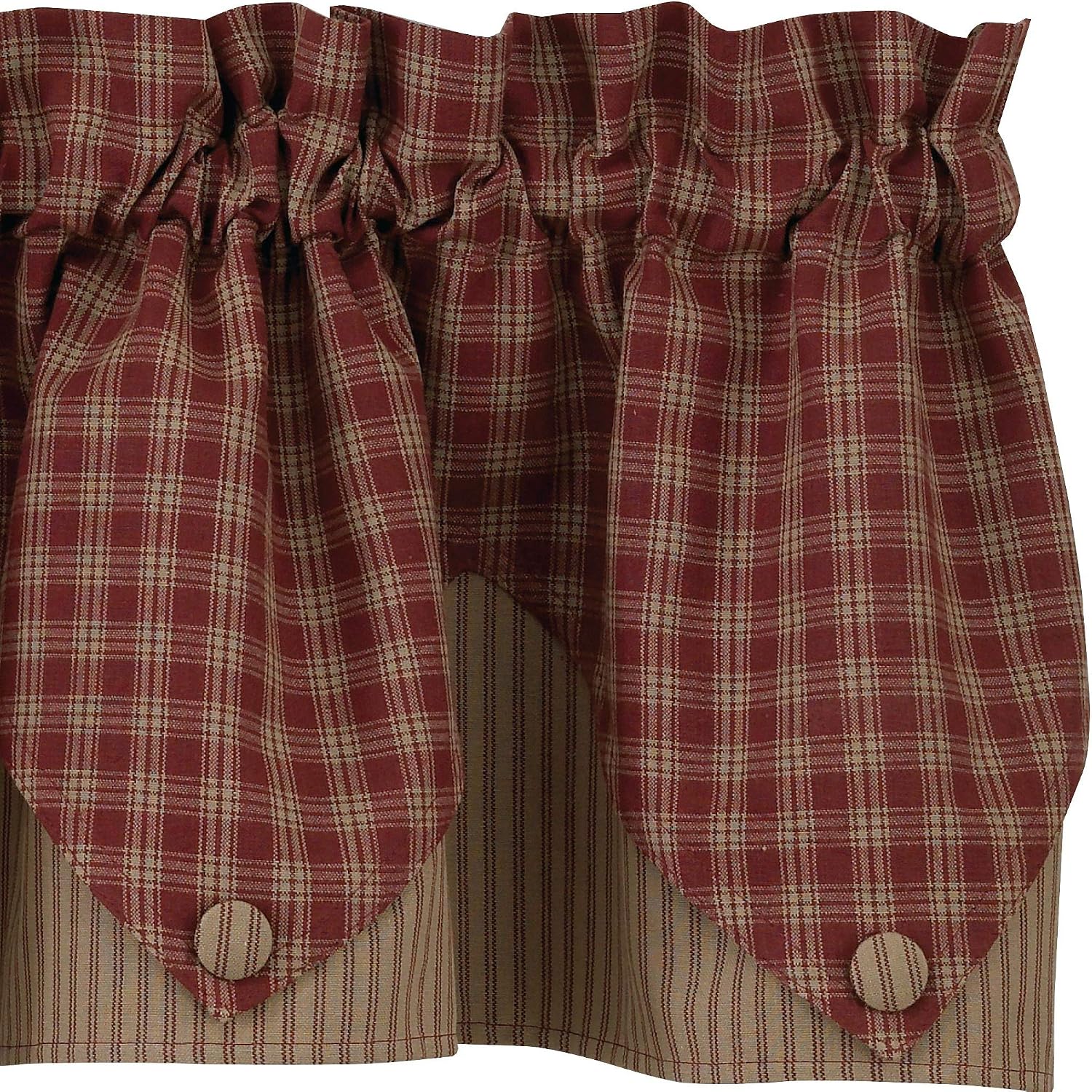 Sturbridge Lined Point Valance - Wine (72" wide x 15" long)