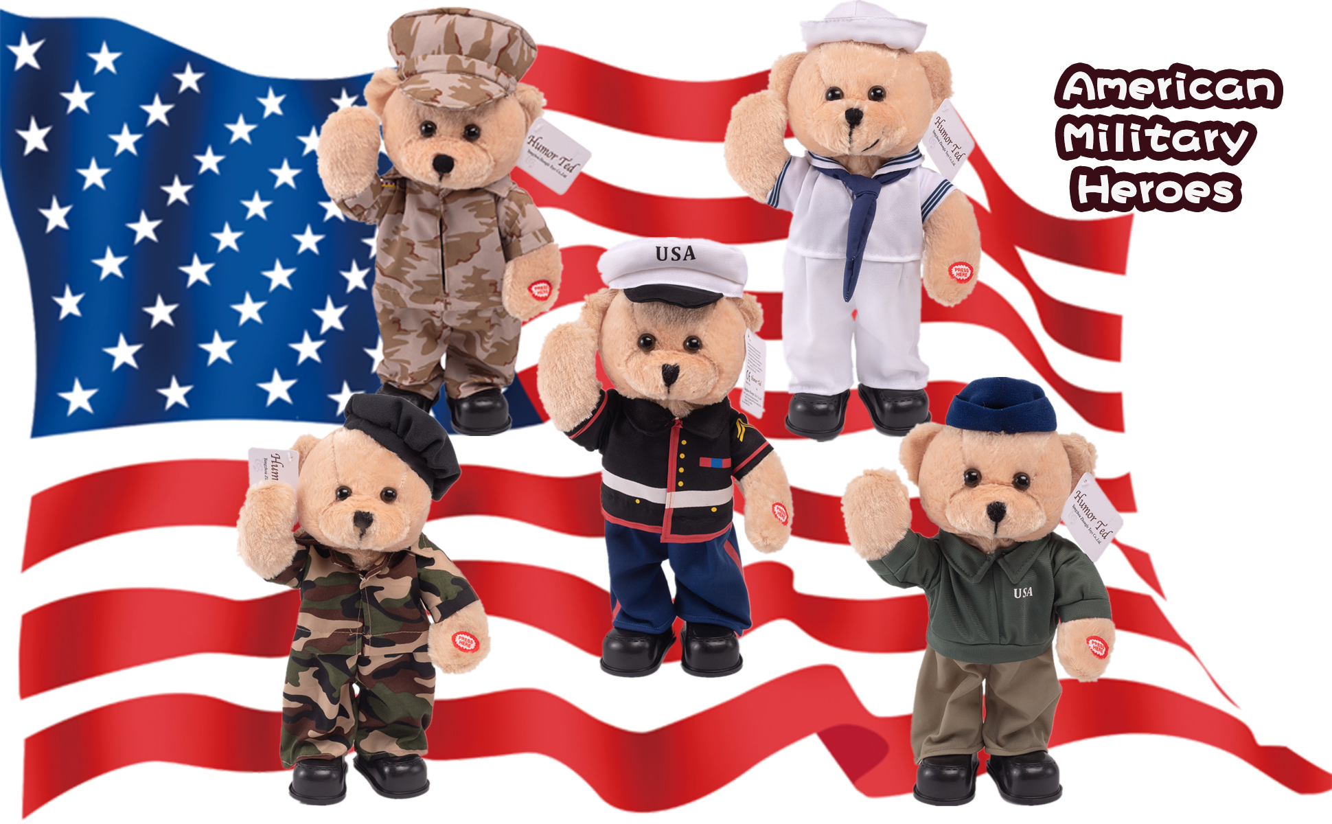 Amazon.com: Children's Idol Military Hero Teddy Bear Stuffed