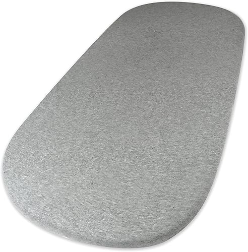 HonestBaby Sábana bajera ajustable de algodón orgánico, color gris jaspeado, talla única