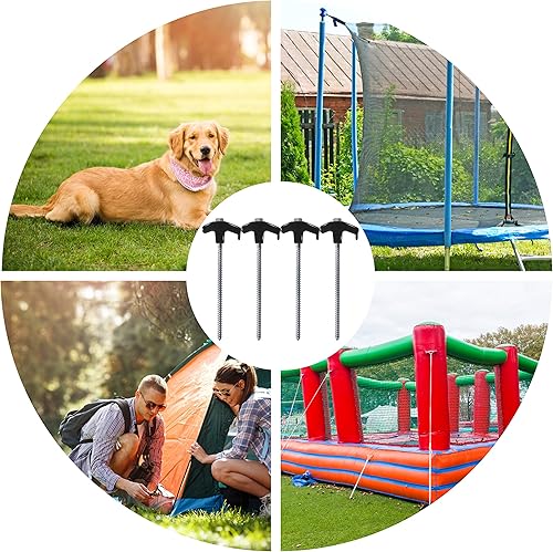 Miniatura 5 de ABCCANOPY Estacas perforables para cobertizos de jardín, adaptador adicional, amarres, color negro