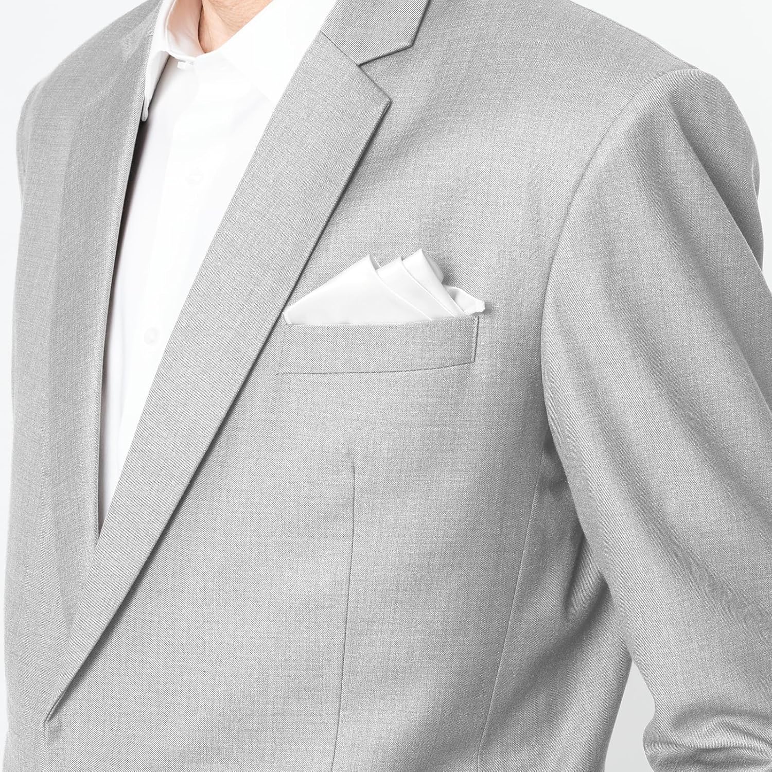 Mulberry White Silk Handkerchief Pocket Square for Men Suit, 14"X14" Luxury Silk Handkerchief, Solid Color Suit Handkerchiefs - Image 7