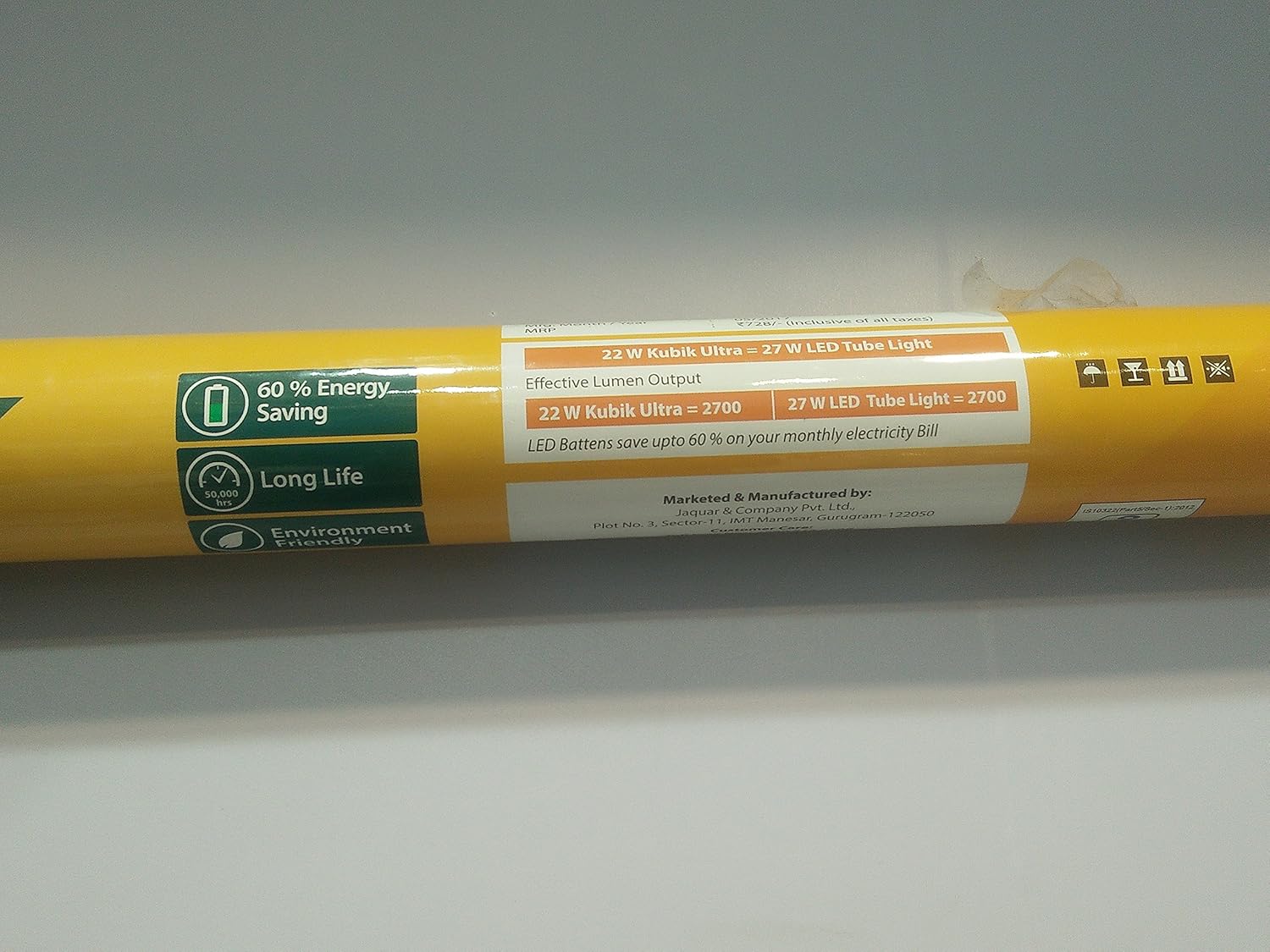 Jaquar 22W Kubik Ultra LED Metal Tube Light (White, 4 Ft) Amazon.in