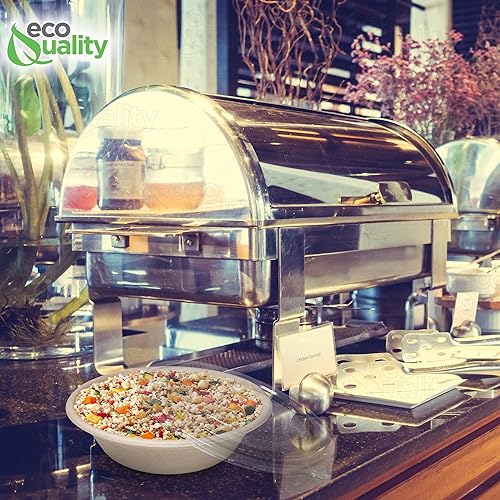 Miniatura 8 de [Paquete de 300] Cuencos redondos de papel compostables desechables de 32 onzas con tapas de cúpula, resistente, bagazo natural ecológico sin