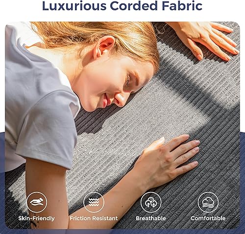 Miniatura 9 de MAXYOYO Sofá cama biplaza, sofá plegable 4 en 1, sofá de piso en una caja con 2 portavasos, sofá convertible sin hueso, silla reclinable plegable