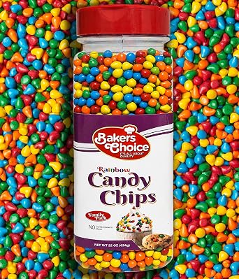 Rainbow Candy Coated Chocolate Chips - Dairy Free, Kosher - 22 oz. - Bakers Choice