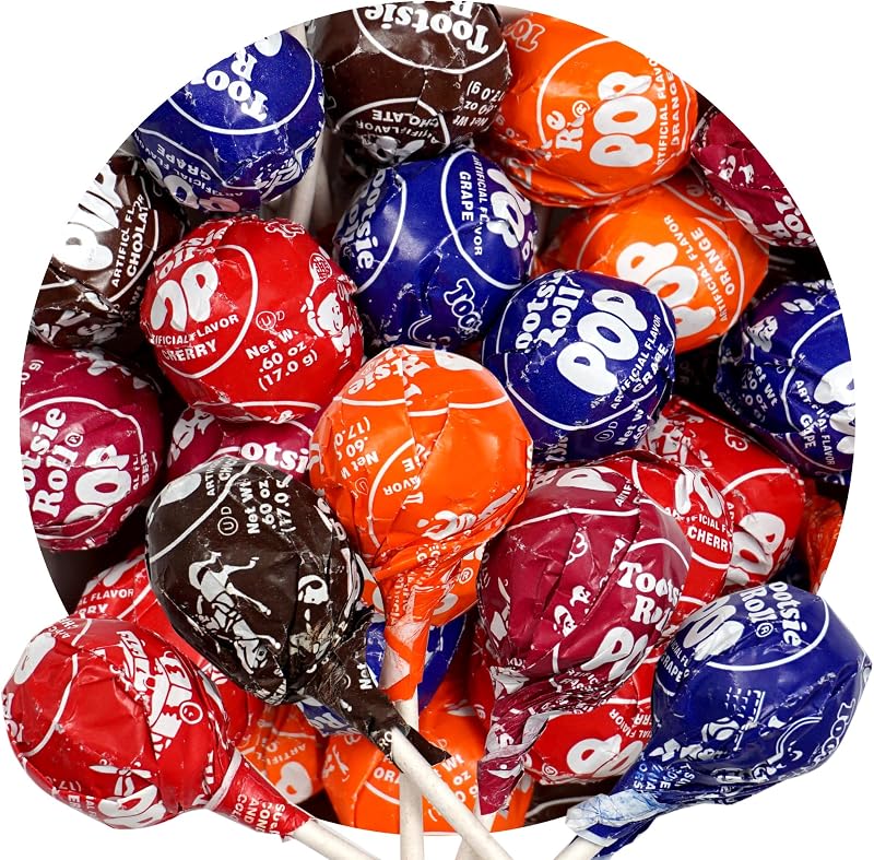 Classic Roll Pops with Chocolate Center Lollipops, 1lb Bulk Bag (Approx 22 Count), Original Assorted Fruit Flavors, The Hampton Popcorn & Candy Company